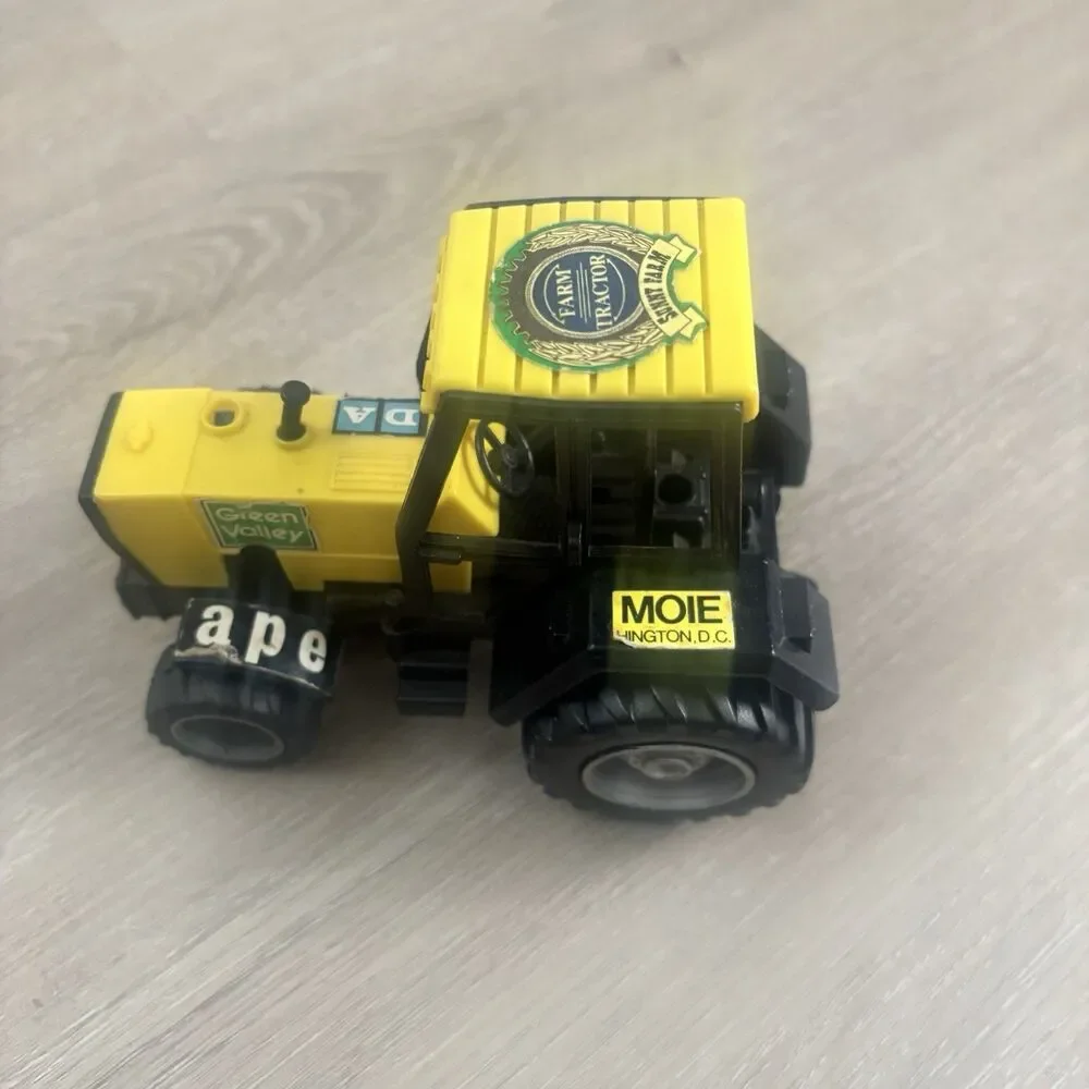 Vintage Sunny Farm Green Valley Plastic Farm Tractor Toy Yellow Black Rare Works